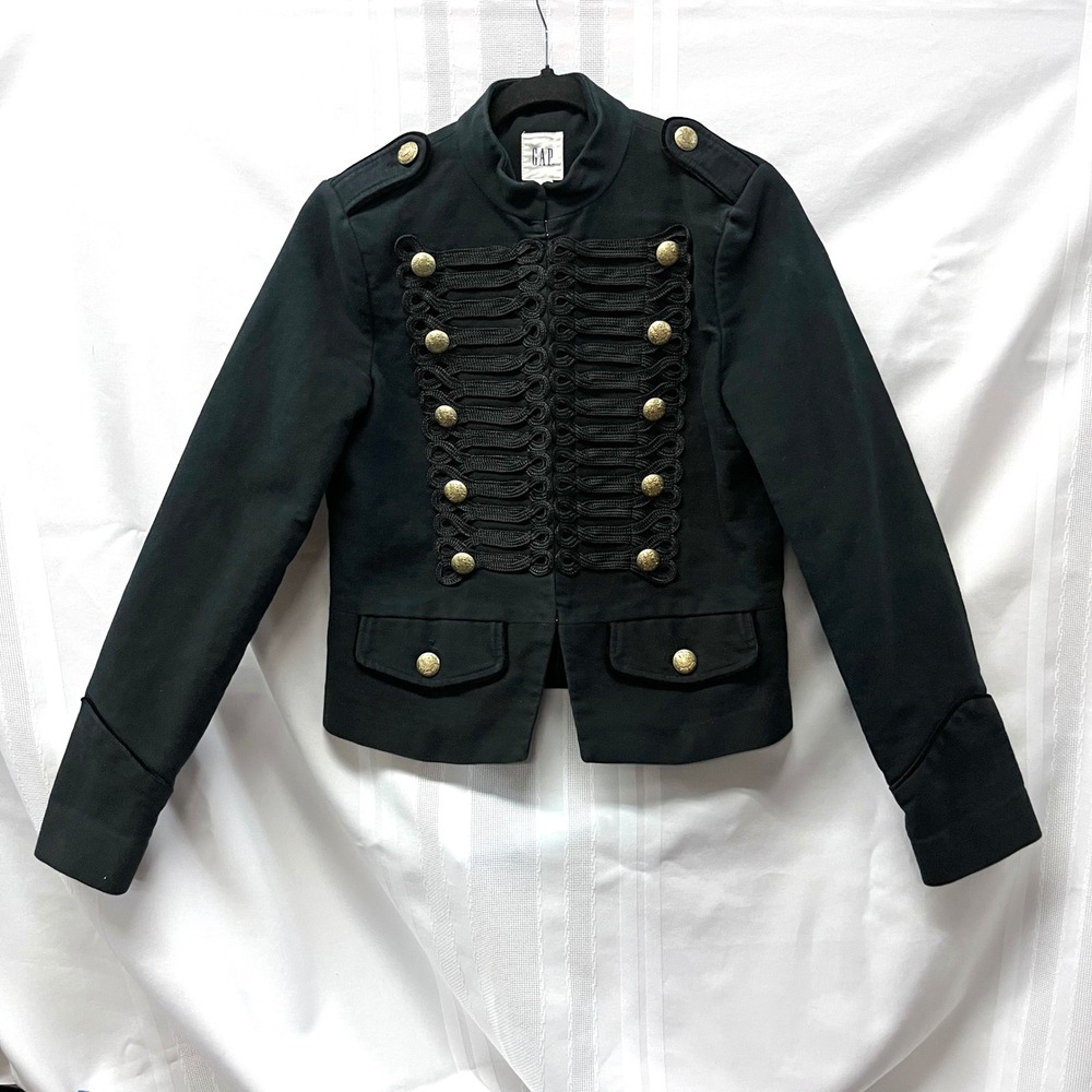 Gap Women Band Jacket Black Braid Heritage Preppy Whimsigoth Boggers Fave S READ